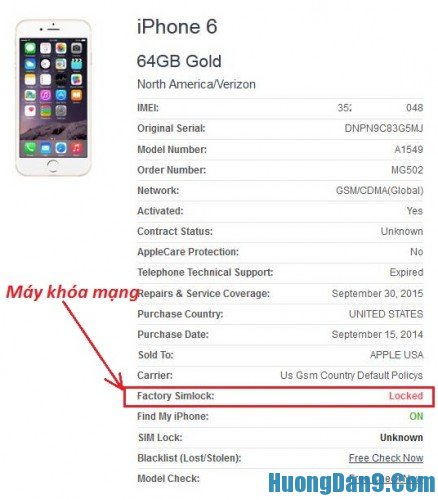 Nhận biết iPhone lock và quốc tế qua check iMei iPhone