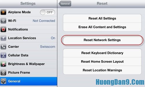 Cách khắc phục lỗi wifi ở iPhone 5 bằng cách thiết lập lại cài đặt mạng